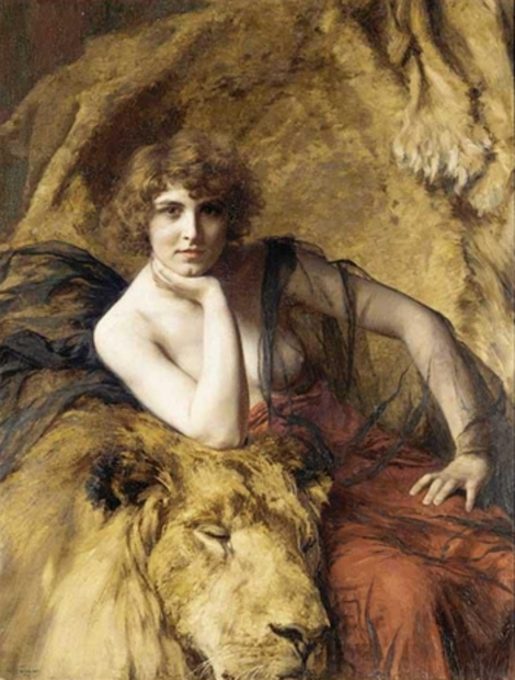 470x620 Artwork By Friant - Lion And Woman Painting