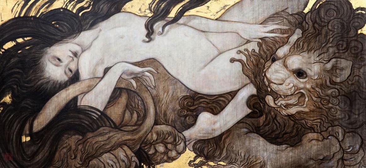 1163x536 Killbodyeatsoul Lion And Woman Painting - Lion And Woman Painting