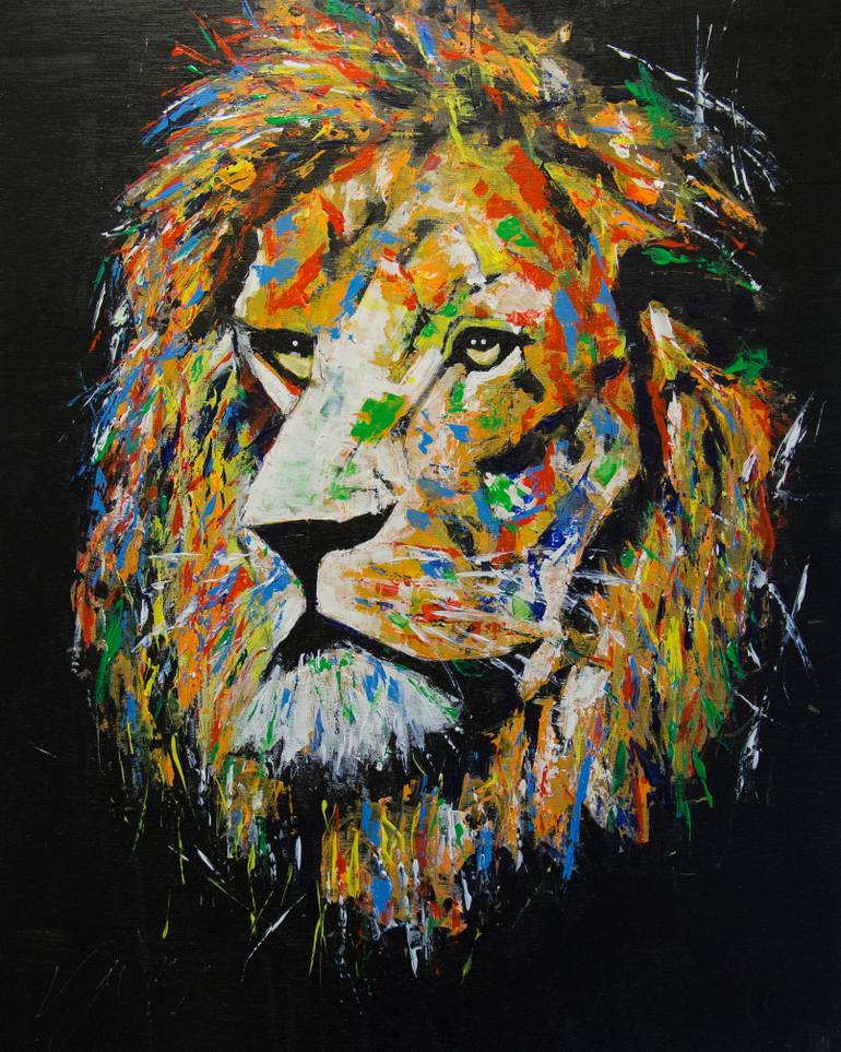 770x963 Saatchi Art Lion Painting By Tomoya N - Lion Art Painting