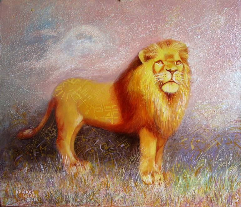 770x660 Saatchi Art Magic Lion Painting By Ivan Kriukov - Lion Art Painting