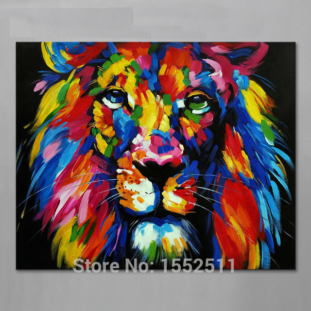 640x640 Animal Lion Painting On Canvas Acrylic Painting Wall Art Pictures - Lion Canvas Painting