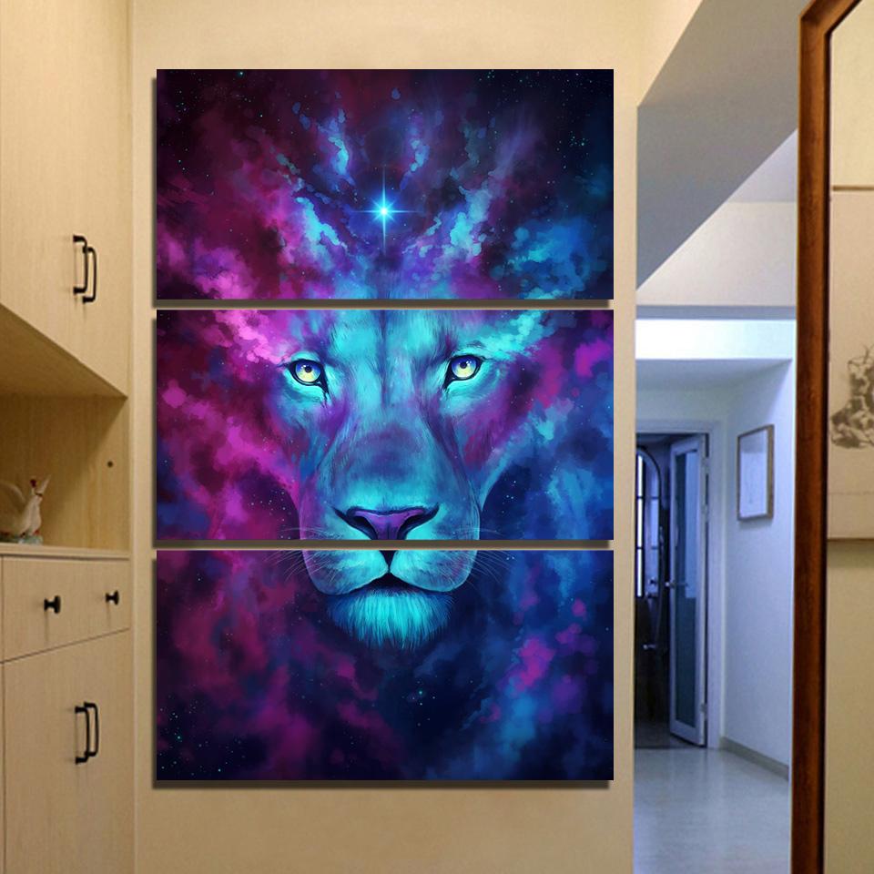 960x960 Firstborn By Jojoesart 3 Piece Lion Canvas Painting - Lion Canvas Painting