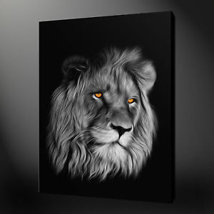 300x300 Portrait Lion Canvas Wall Art Pictures Prints Painting Style Free - Lion Canvas Painting
