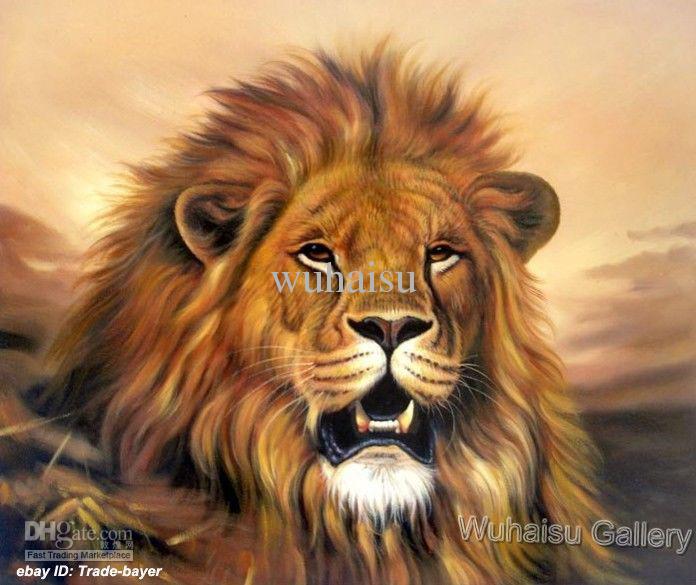 696x585 2018 Handcraft Animal Oil Painting On Canvas The Lion Big Openings - Lion Canvas Painting