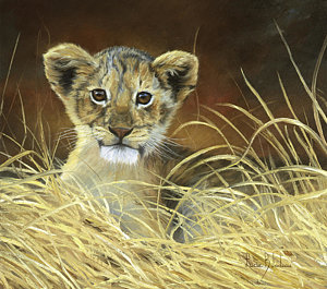 300x265 Lion Cub Art Fine Art America - Lion Cub Painting