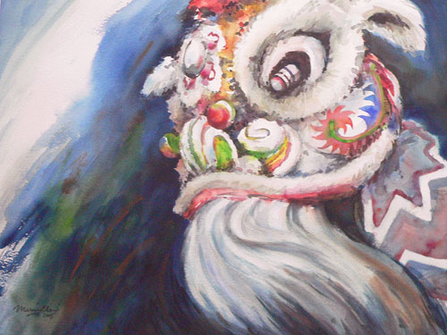 500x375 Lion Dance - Lion Dance Painting