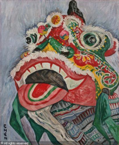 409x500 Art Blog! Georgette Chen Lion Dance Mask - Lion Dance Painting