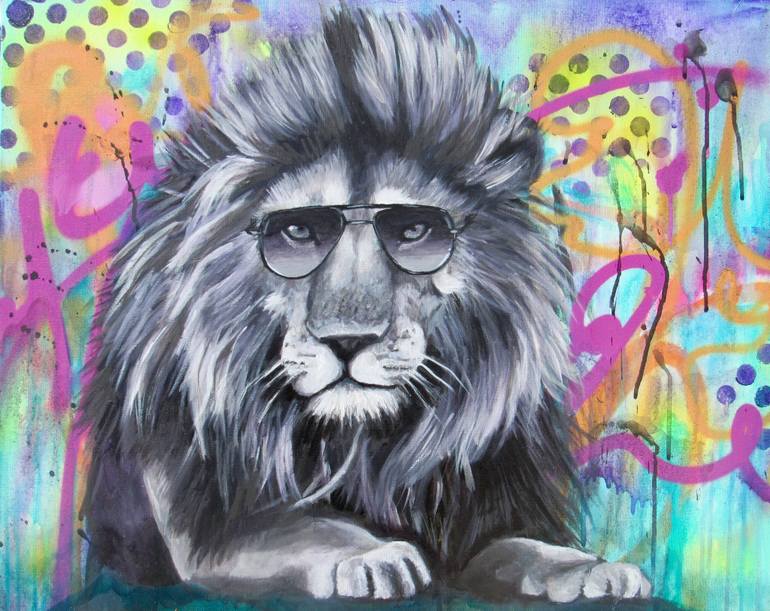 770x611 Saatchi Art You Can'T Hide Your Lion Eyes Painting By Tara Gamel - Lion Eyes Painting