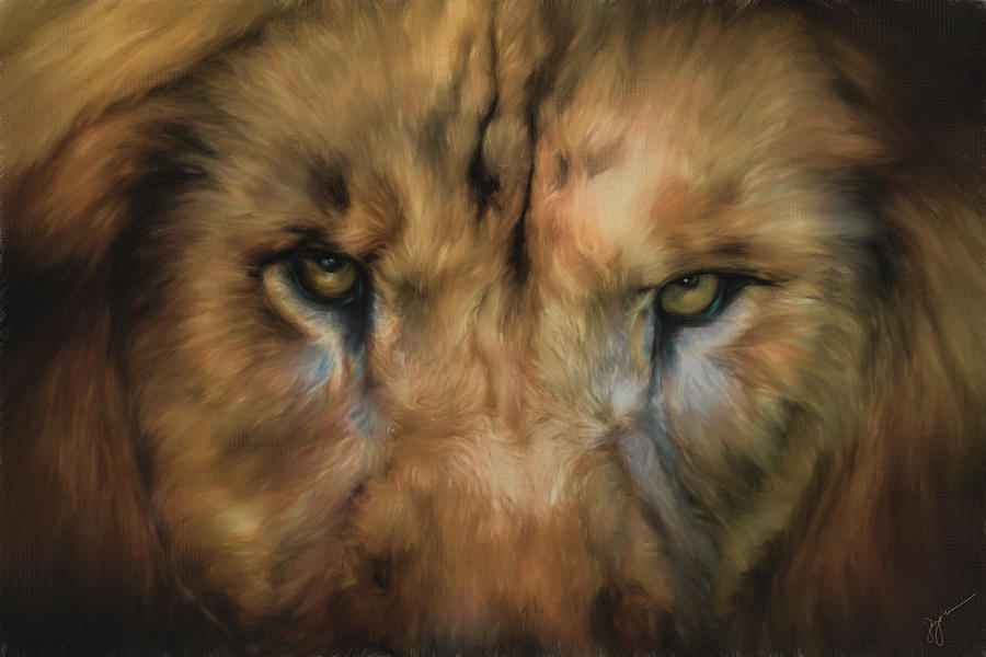 900x600 Eyes Of The Master Lion Art Painting By Jai Johnson - Lion Eyes Painting
