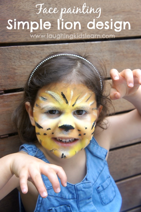 550x826 Simple Face Painting Design Of A Lion - Lion Face Painting
