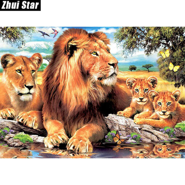 Lion Family Painting at PaintingValley.com | Explore collection of Lion ...