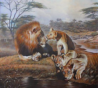 400x362 Sergey Goncharenko Nature Art The Lion's Family - Lion Family Painting