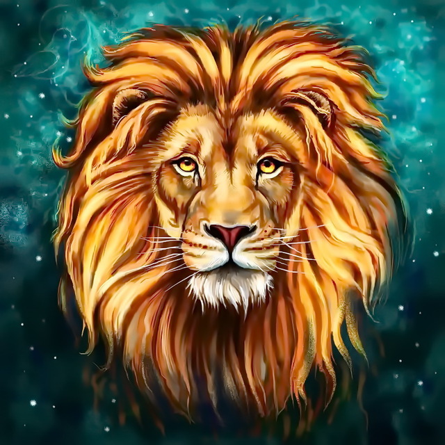 640x640 High Quality Spray Painting Lion Head Portrait On Oil Painting - Lion Head Painting