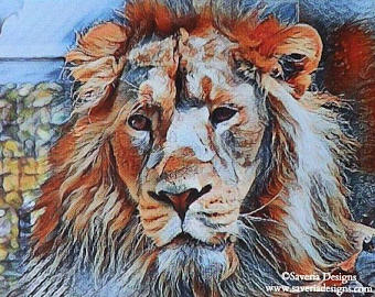 340x270 Lion Head Painting Etsy - Lion Head Painting