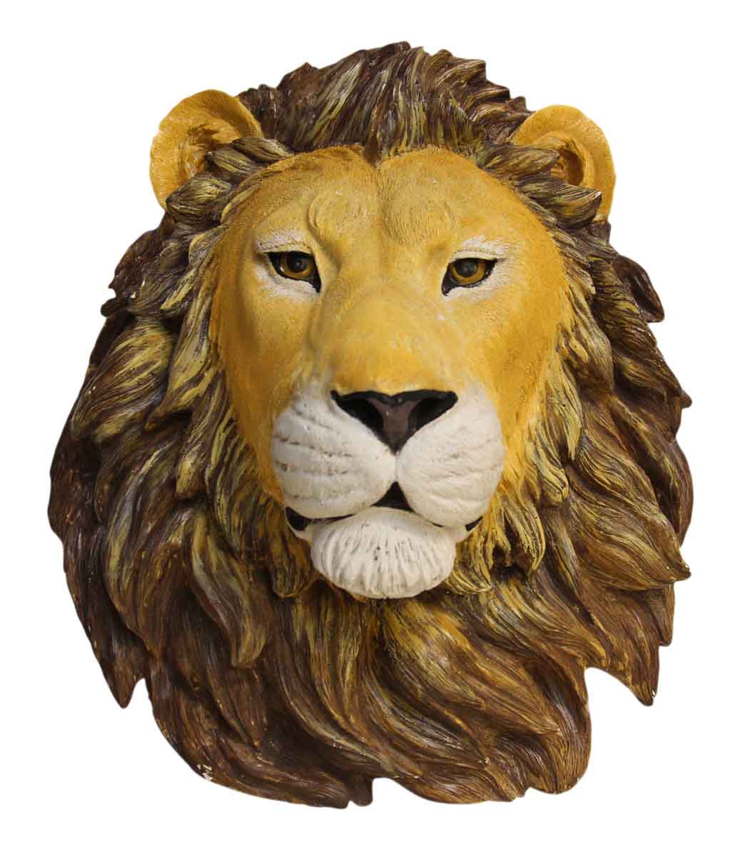 1037x1200 Plaster Wall Hand Painted Lion Head Olde Good Things - Lion Head Painting