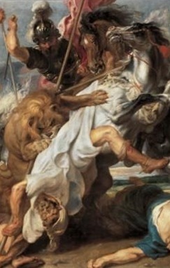 243x381 Lion Hunt - Lion Hunt Painting