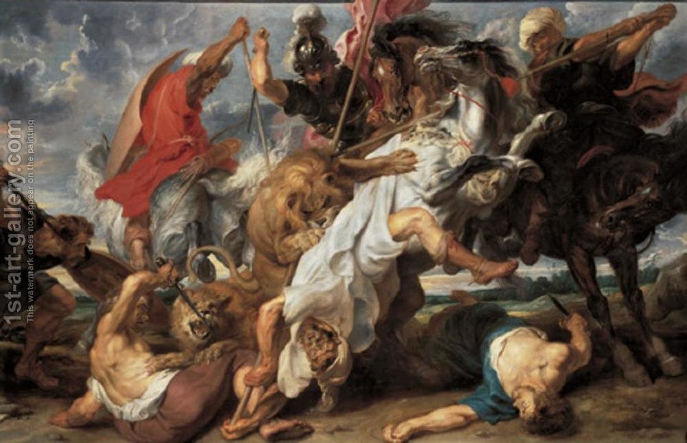 1000x645 Lion Hunt C. 1621 Rubens Reproduction 1st Art Gallery - Lion Hunt Painting
