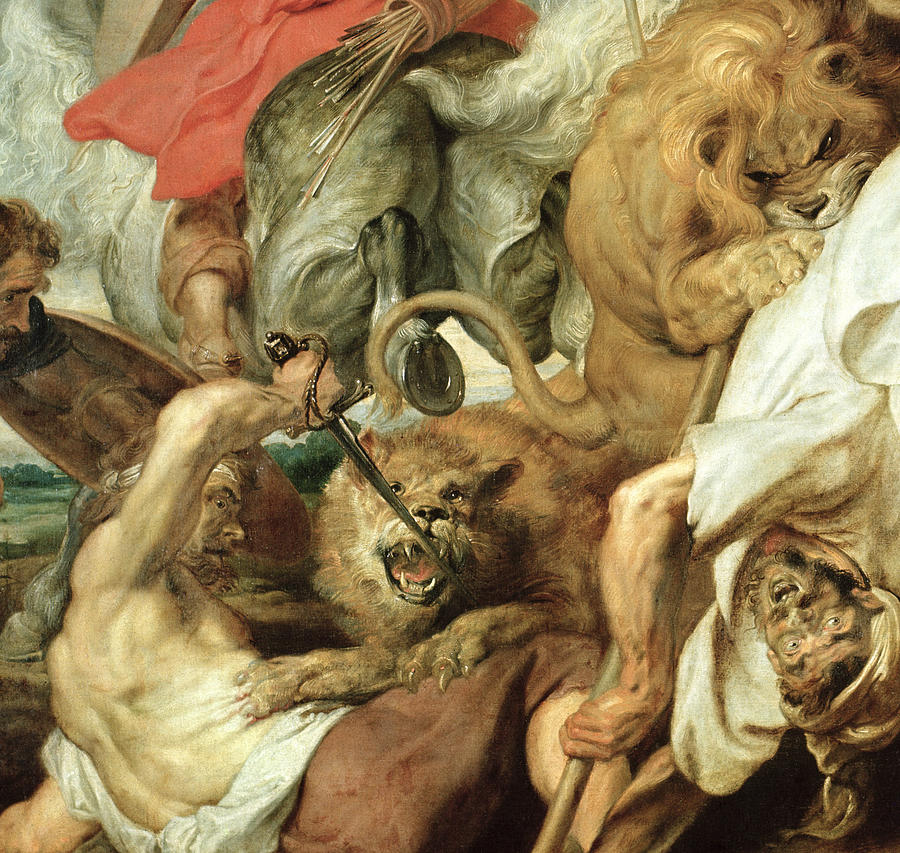900x853 The Lion Hunt Painting By Peter Paul Rubens - Lion Hunt Painting