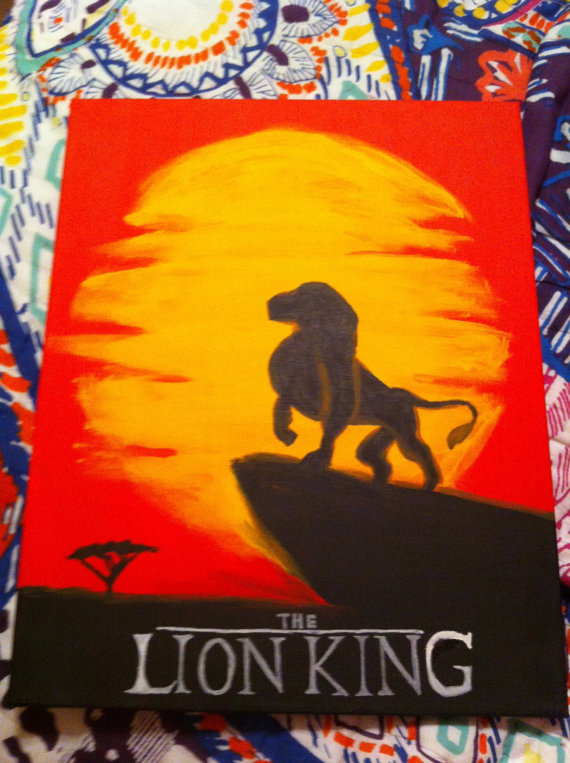 570x763 Disney The Lion King Inspired 16x20 Canvas Painting - Lion King Canvas Painting