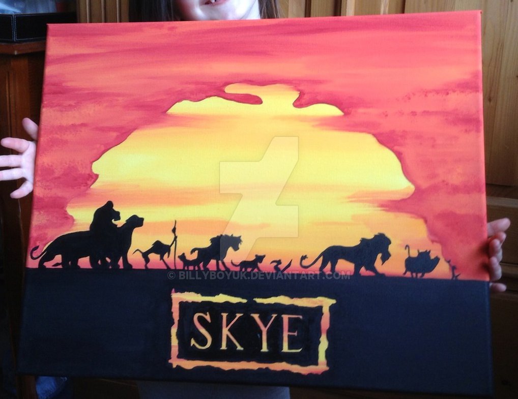 1018x785 Personalised Lion King Canvas Painting Art By Billyboyuk - Lion King Canvas Painting