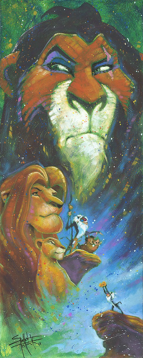 480x1200 Wicked Brother The Lion King Embellished On Canvas By - Lion King Canvas Painting
