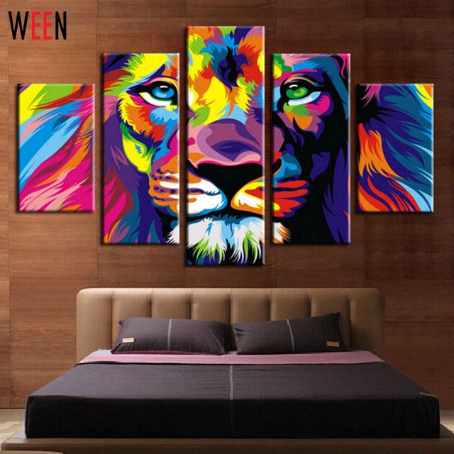 640x640 Diy Framed Lion King Animal Abstract Print Canvas Painting Wall - Lion King Canvas Painting
