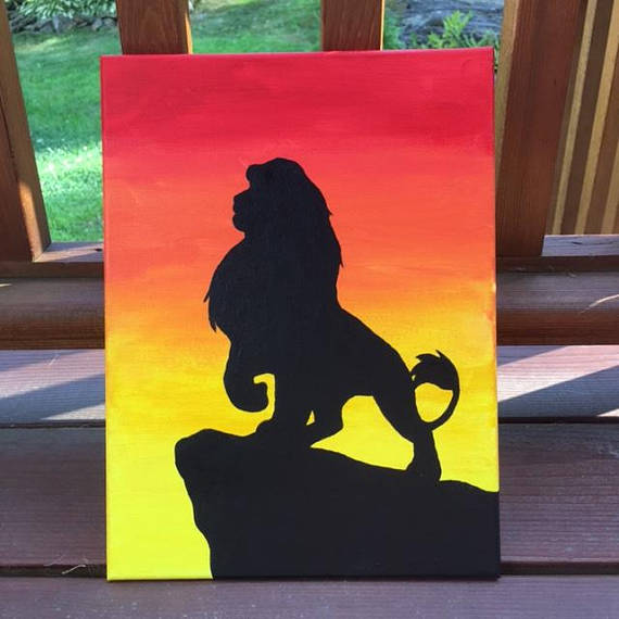 570x570 Lion King Simba Silhouette Painting - Lion King Painting