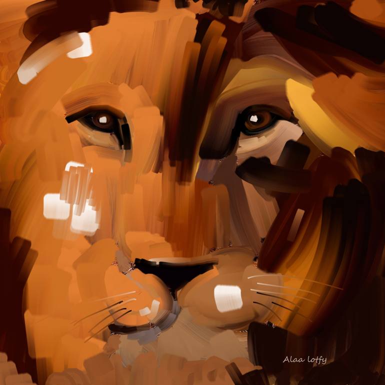 770x770 Saatchi Art Lion King Painting By Alaa Lotfy - Lion King Painting