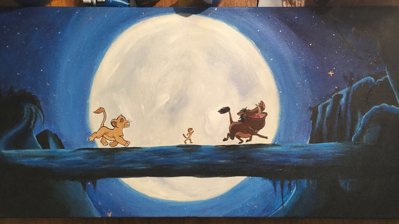 1280x720 The Lion King Acrylic Disney Painting (Glow In The Dark) - Lion King Painting