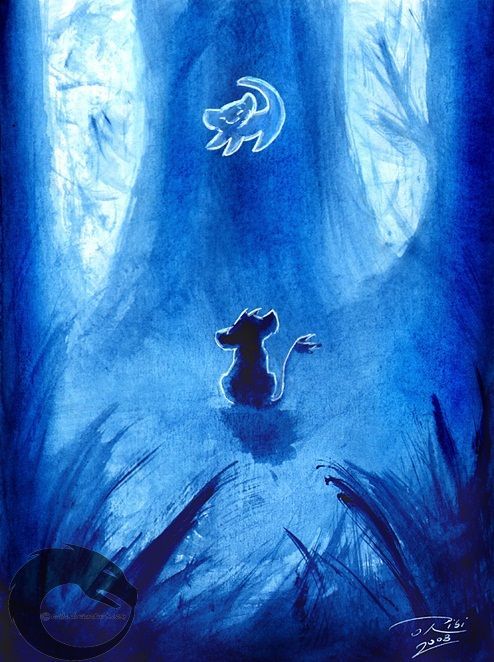 494x662 Here We Have Simba Looking - Lion King Painting