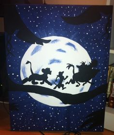 236x278 Lion King Acrylic Canvas Painting Hakuna Matata Lion King Scene - Lion King Painting