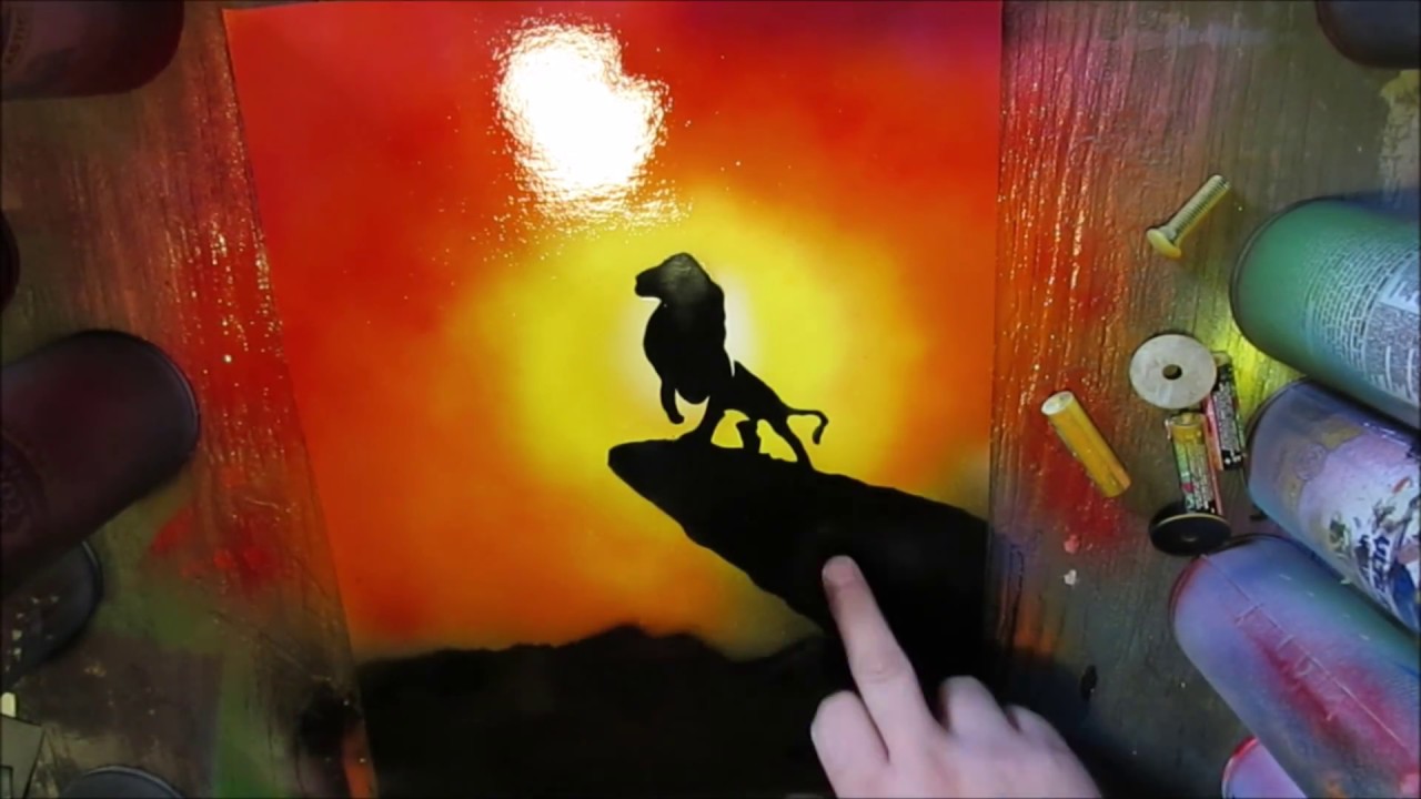 1280x720 How To Spray Paint Art - Lion King Painting