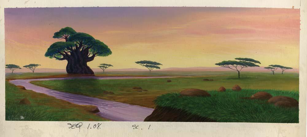 1000x447 Pair Of Conceptual Paintings From The Lion King 2 Simba's Pride - Lion King Simba Painting