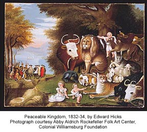 288x259 The Kingdoms Of Edward Hicks The Folk Art Society Of America - Lion Lamb Painting