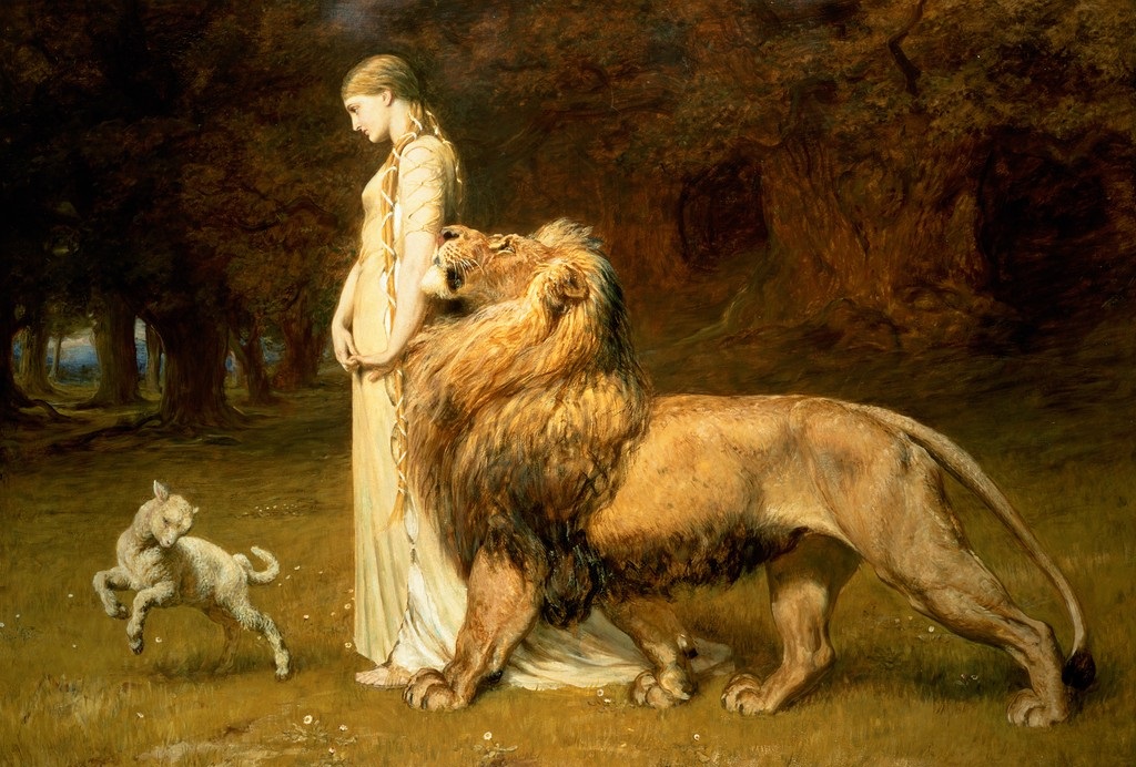 1024x692 The Lion And The Lamb Of March Beyond The Stone - Lion Lamb Painting
