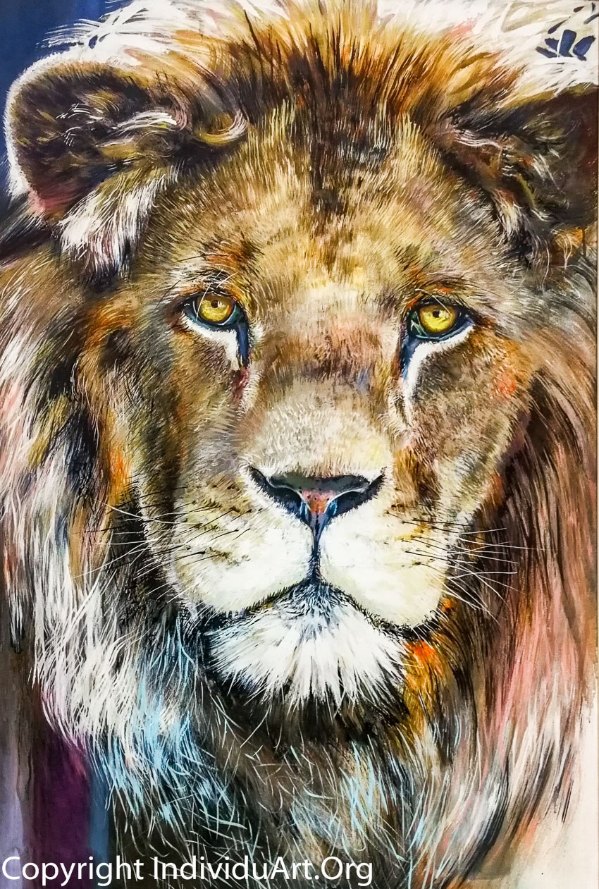 850x1261 Elephant And Baobab Tree Oil Painting - Lion Of Judah Painting