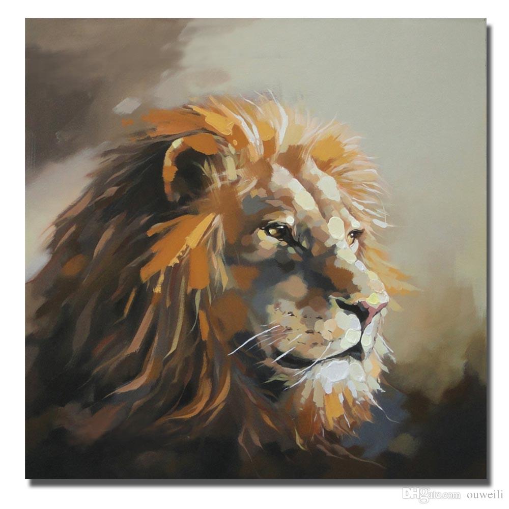 1000x1000 2018 Good Quality Animal Subject Modern Abstract Lion Oil Painting - Lion Oil Painting