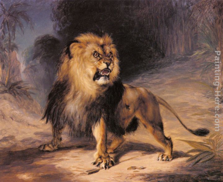 720x588 William Huggins A Lion Painting Anysize 50% Off - Lion Oil Painting