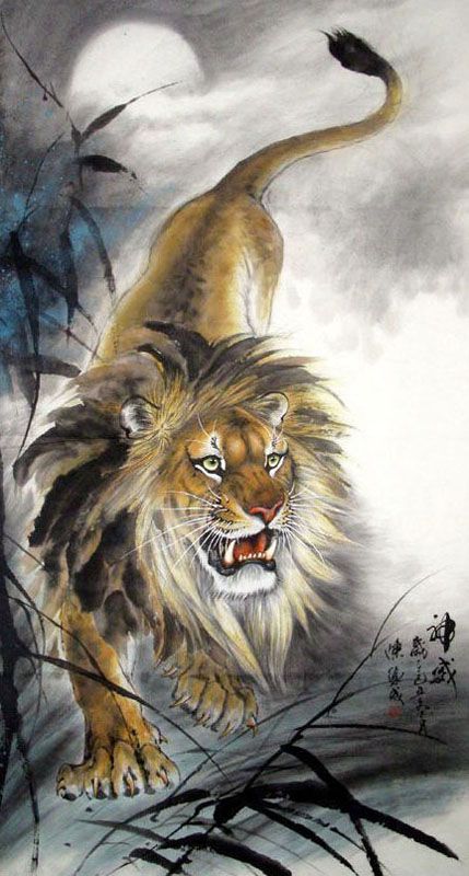 429x800 4696003.jpg Chinese Iphone Wallpaper - Lion Painting