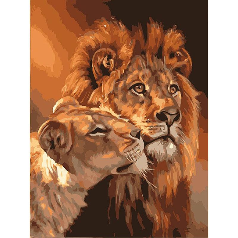 800x800 The Lion Paint By Number Kit Paintings - Lion Painting