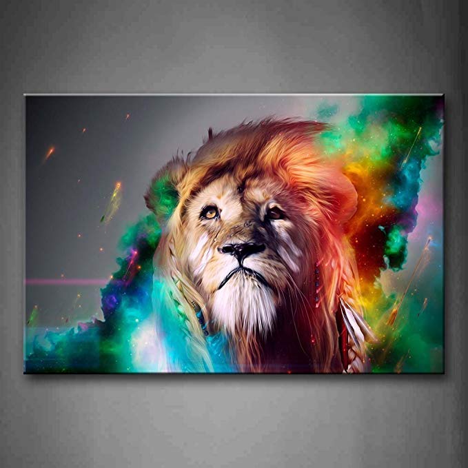 679x679 Firstwallart Colorful Lion Artistic Wall Art Painting - Lion Painting