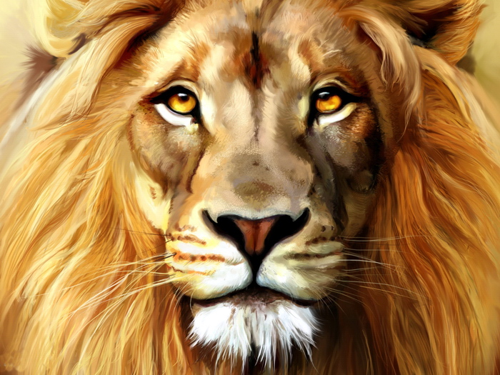 700x525 Beautiful Lion Painting Art Giant Wall Print Poster Ebay - Lion Painting