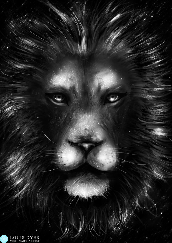 600x849 Black Lion Painting Lion Speed Painting Louisdyer - Lion Painting Black And White