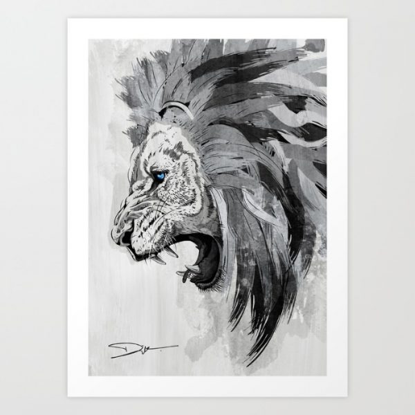 600x600 50 Amazing Art Prints Of Lions For Your Walls - Lion Painting Black And White