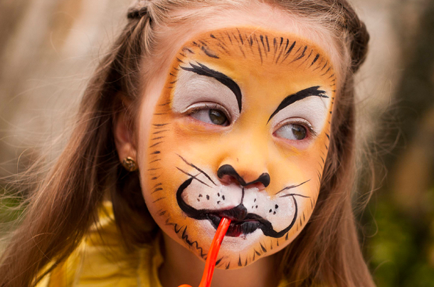 610x403 Face Paint Lion Step By Step - Lion Painting For Kids