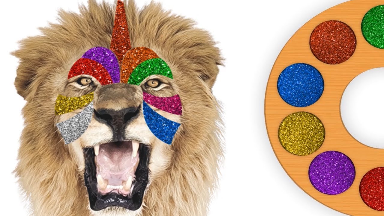 1280x720 Lion Face Painting Learn Colors For Children Body Painting Finger - Lion Painting For Kids