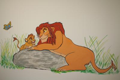 400x267 Lion King Kid's Wall - Lion Painting For Kids