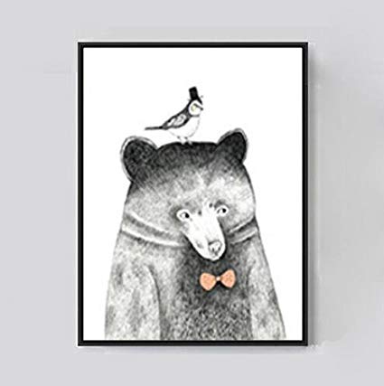 425x427 Modern Minimalist Home Decor Posters Nordic Animal - Lion Painting For Kids