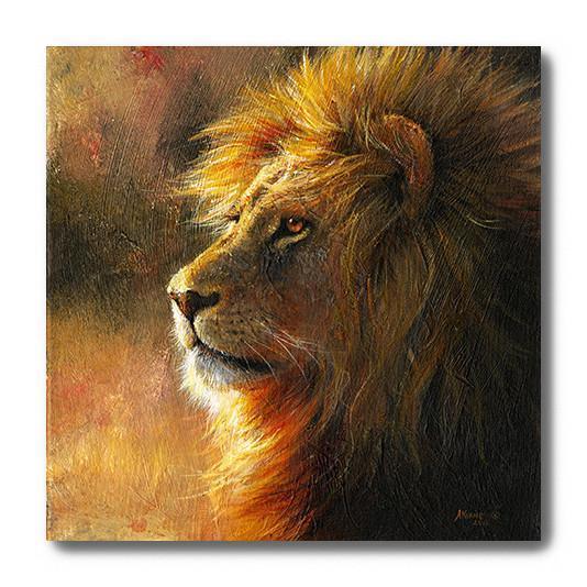 534x534 Focus, Canvas Of A Beautiful, Stately Lion Painting By Akiane - Lion Painting Images