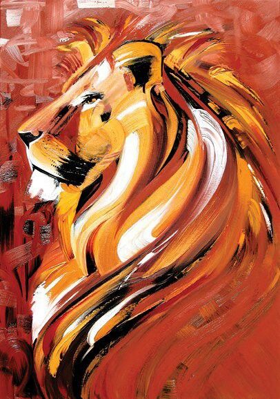 406x578 I Love This Lion Painting. It Would Make A Beautiful Tattoo Too. I - Lion Painting Images